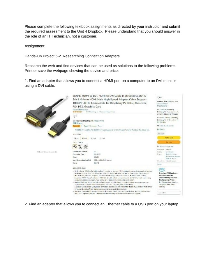 Project 6-2 - Connection Adapters Research