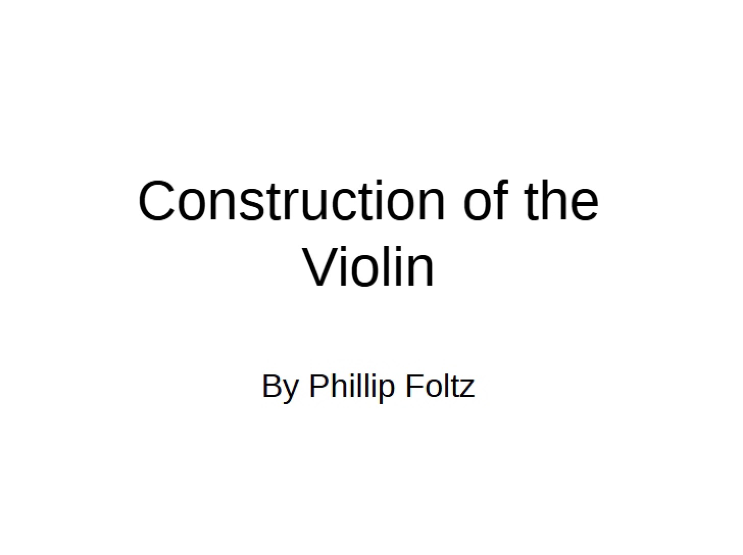 Violin Construction