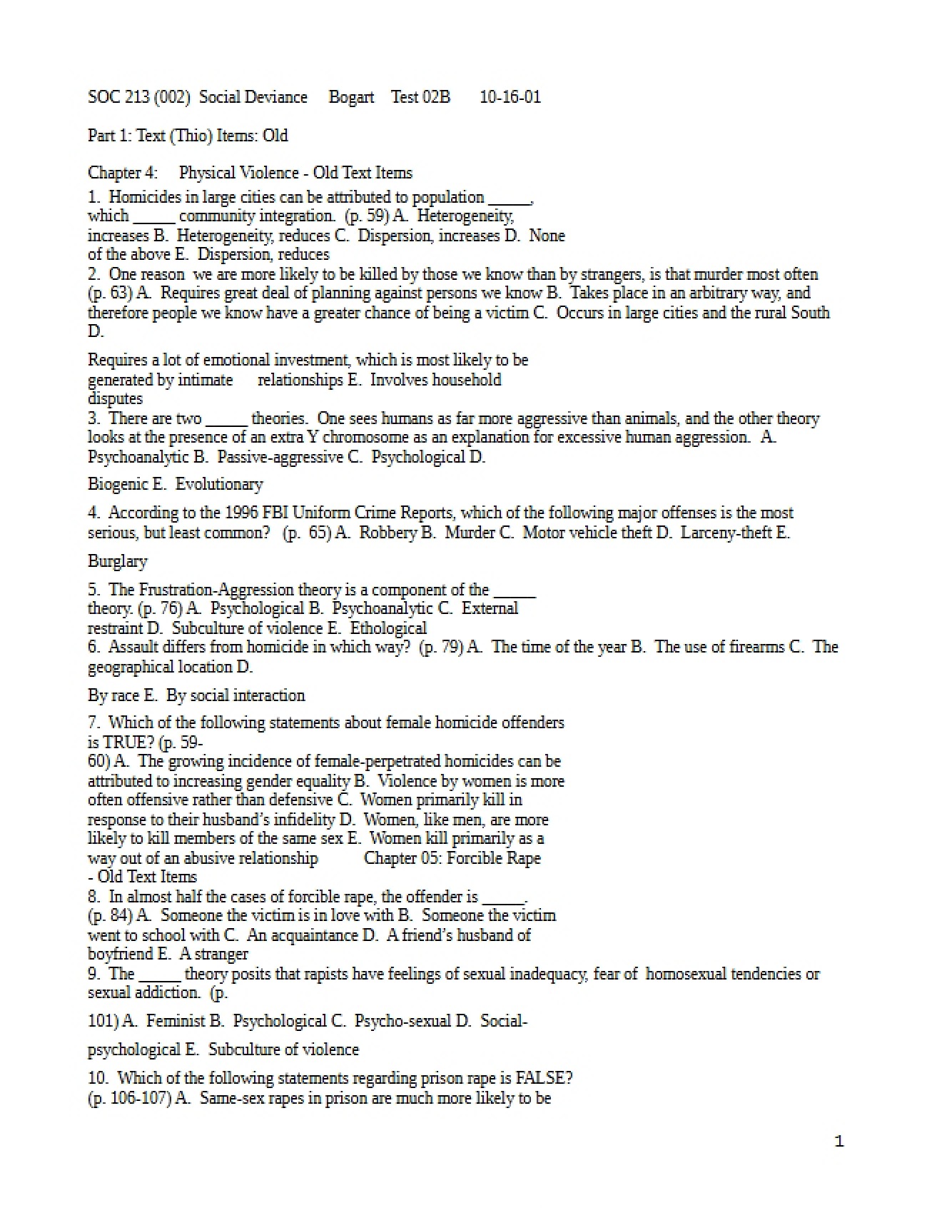 Exam Two (Variant B)