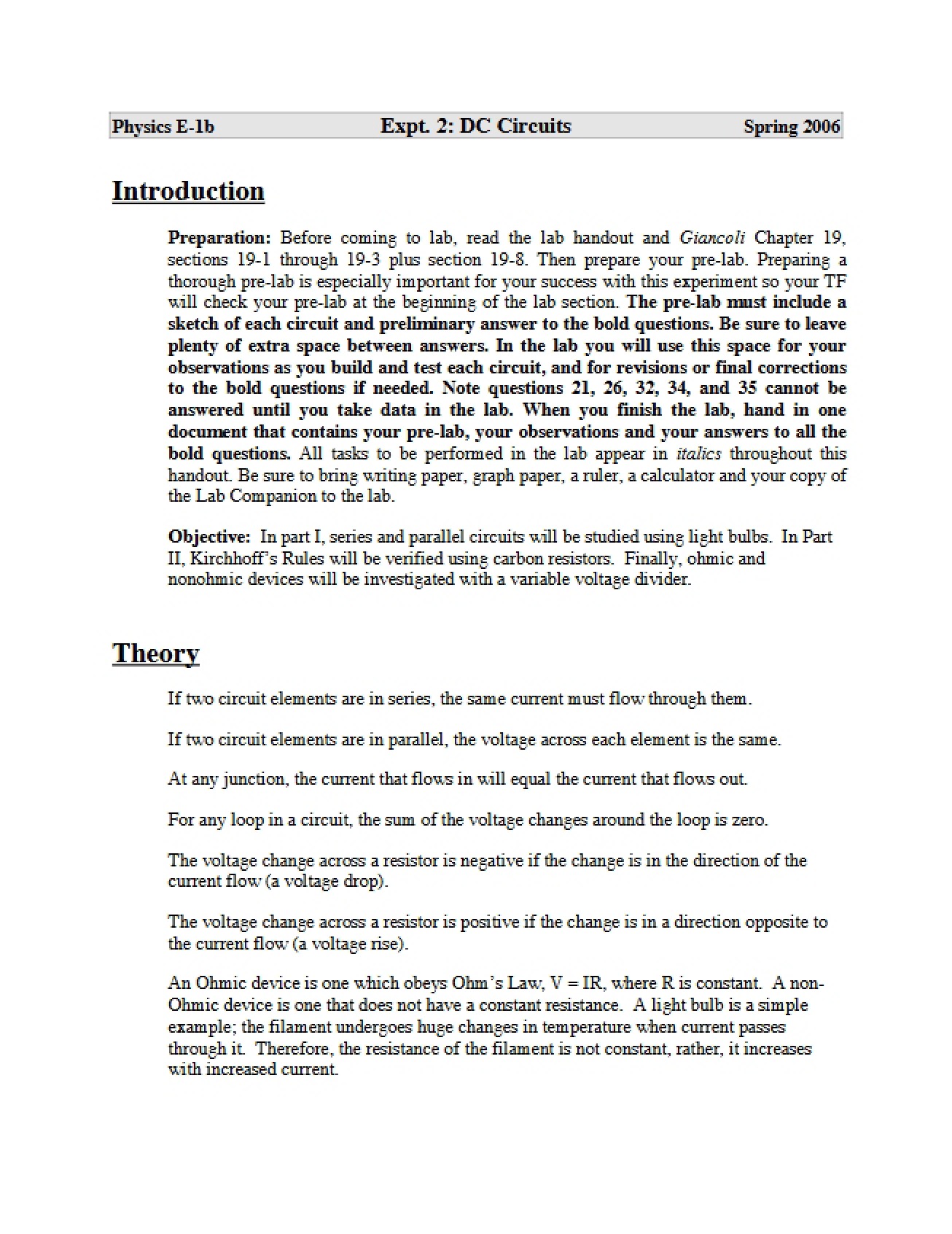 Direct Current Circuit Analysis