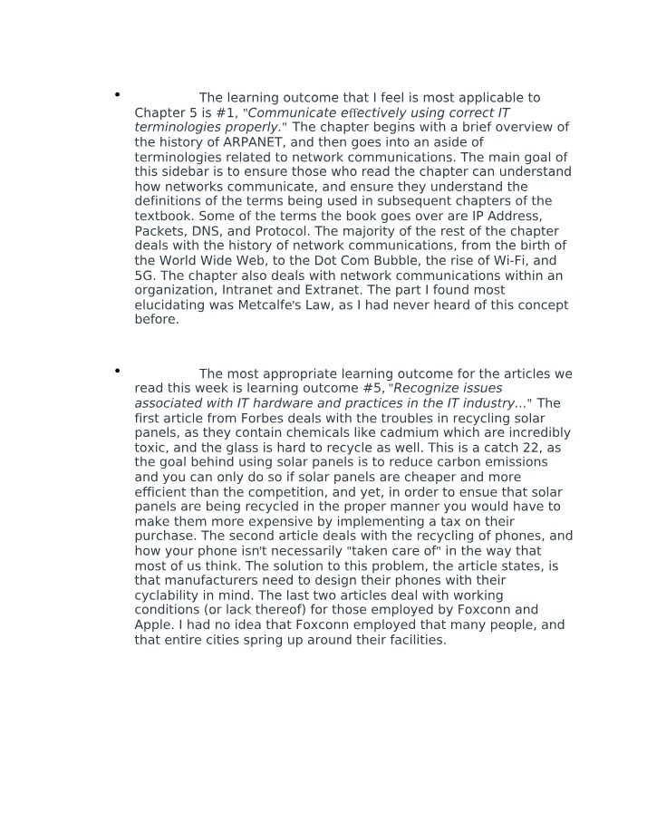 ISM 3011 Discussion 2 Attempt 1