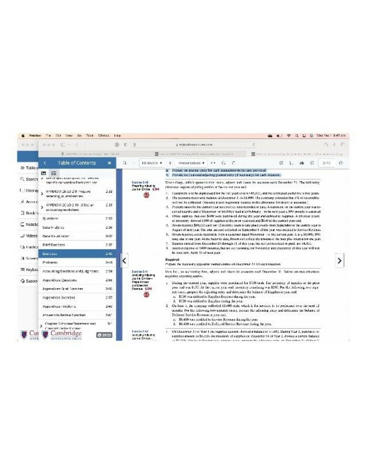 Cambridge Accounting - Chapter 7 Exercises and Problems