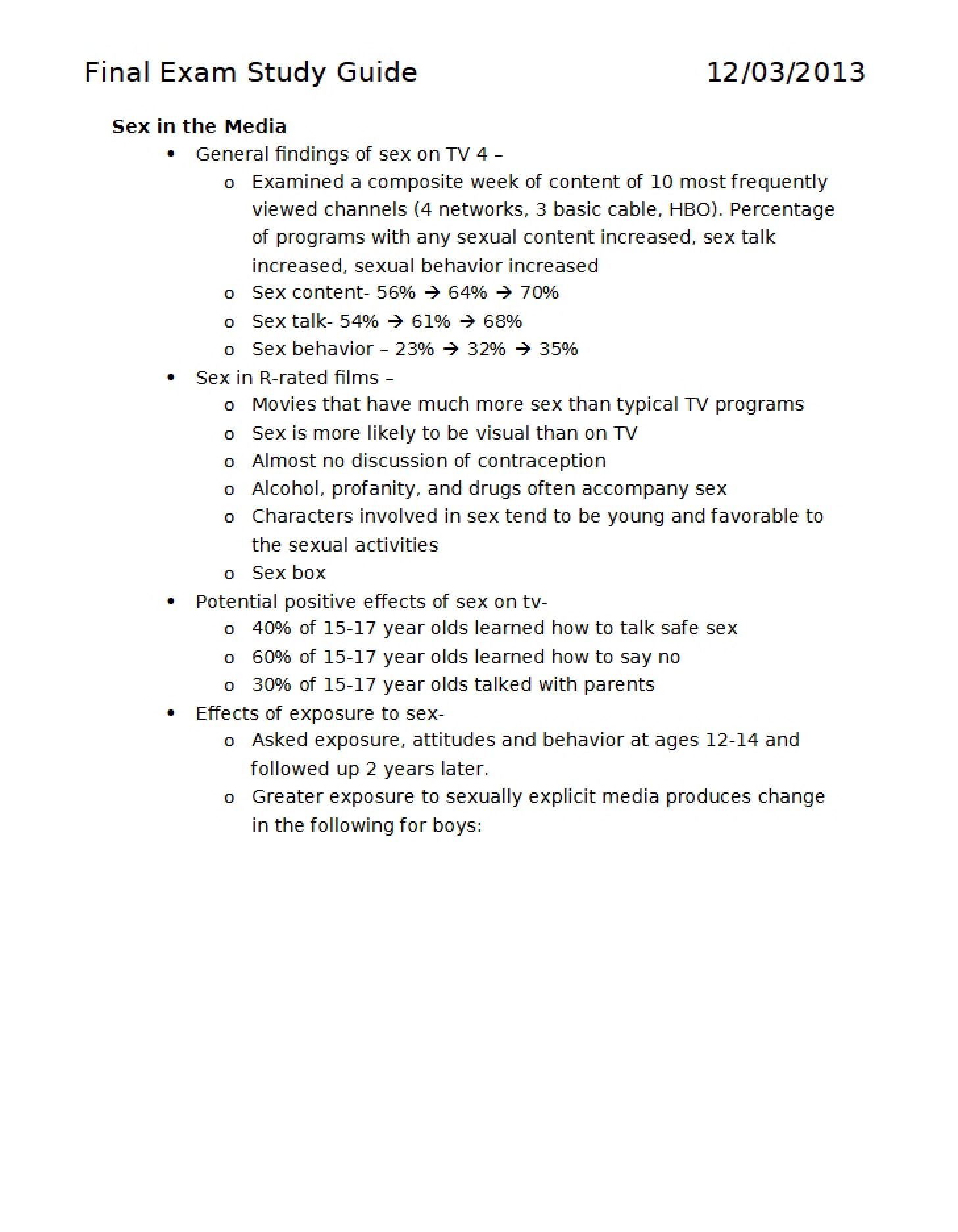 Guide for Final Exam