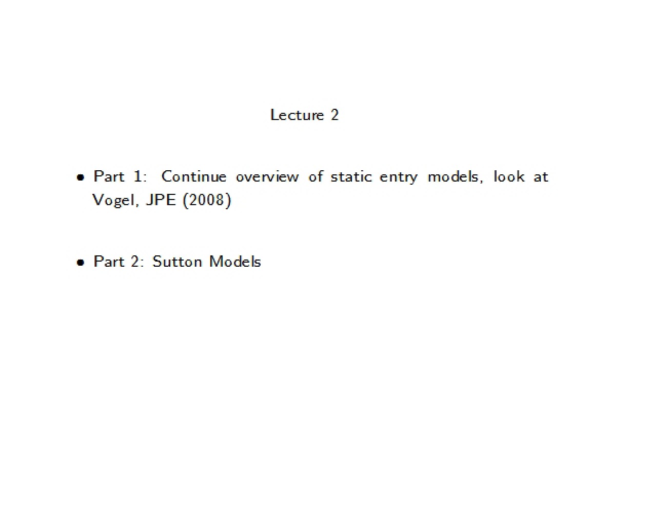Product Differentiation Models