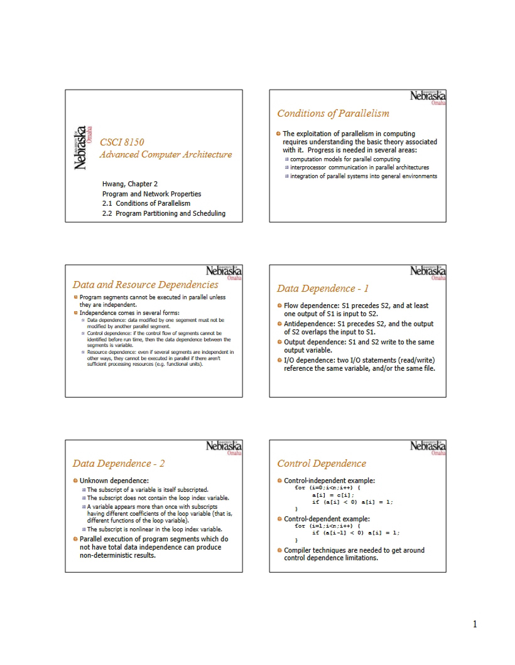 Properties of Networks and Programs