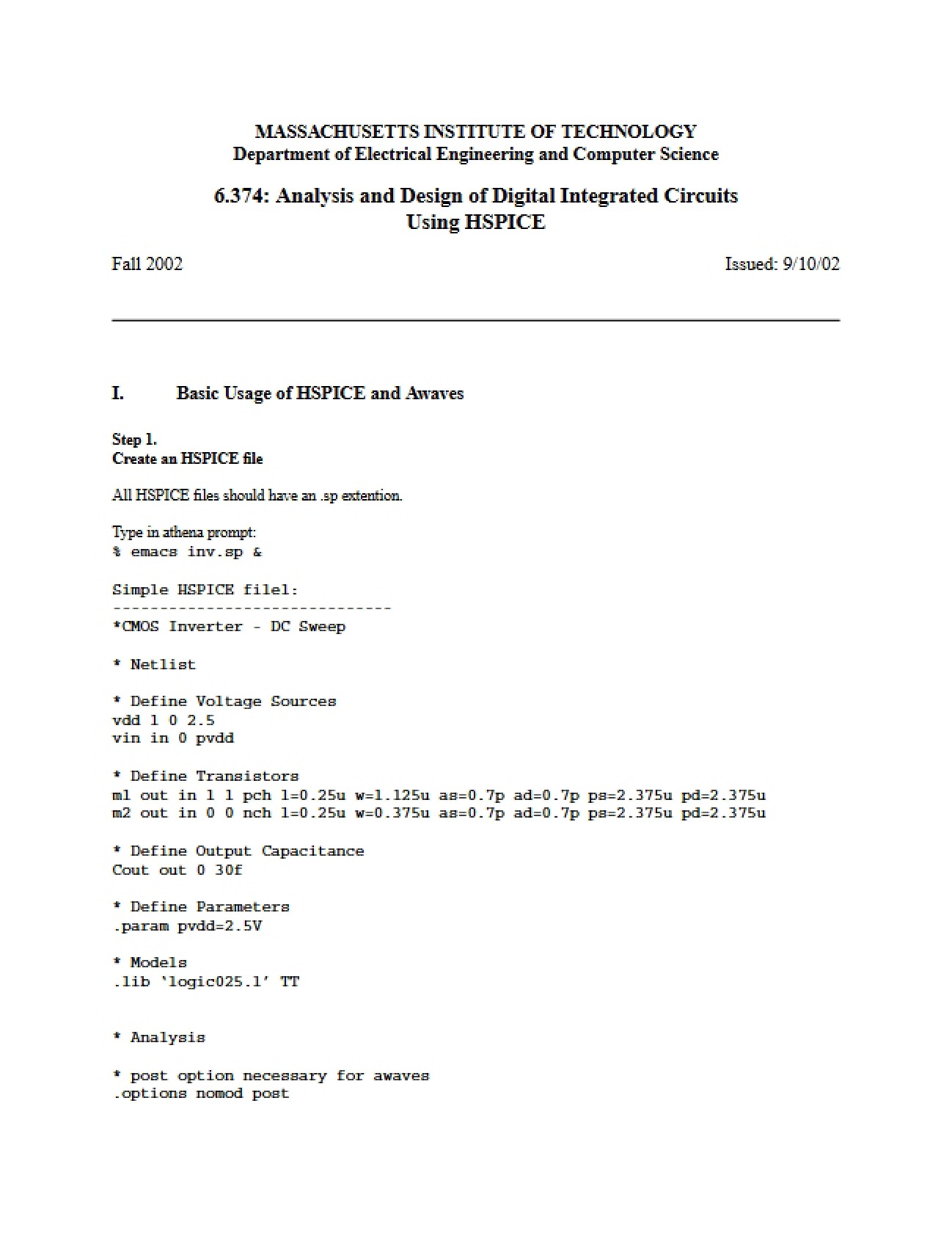 Digital Integrated Circuits Study Guide