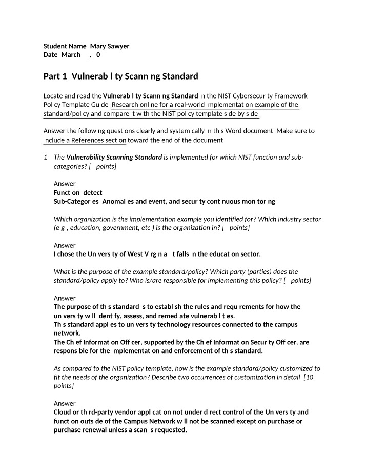 Implementing Vulnerability Scanning - NIST Cybersecurity Standard