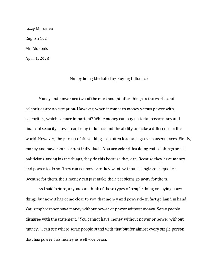 Elizabeth Messineo - Final Research Essay