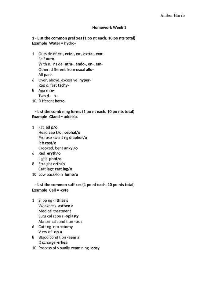 Medical Prefixes, Suffixes, and Combining Forms