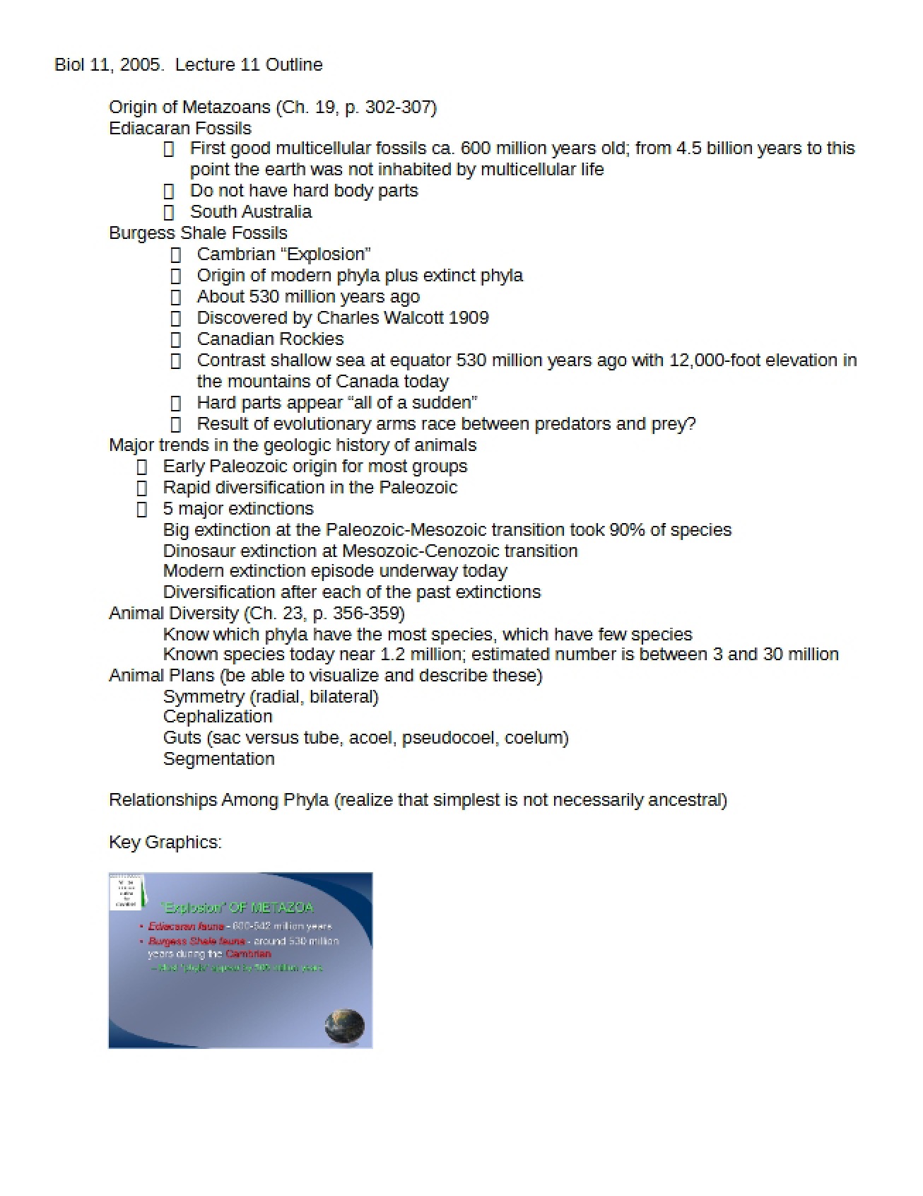Outline for Lecture 11