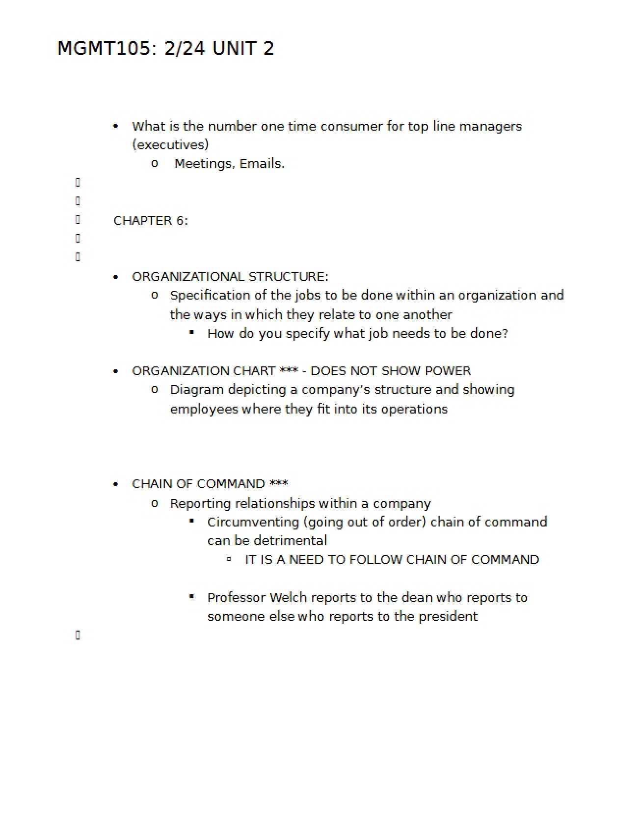 MGMT 105 Unit 2 (February 24)