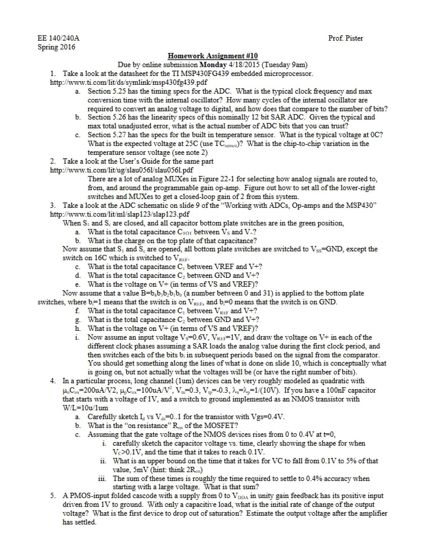 Assignment Ten Homework
