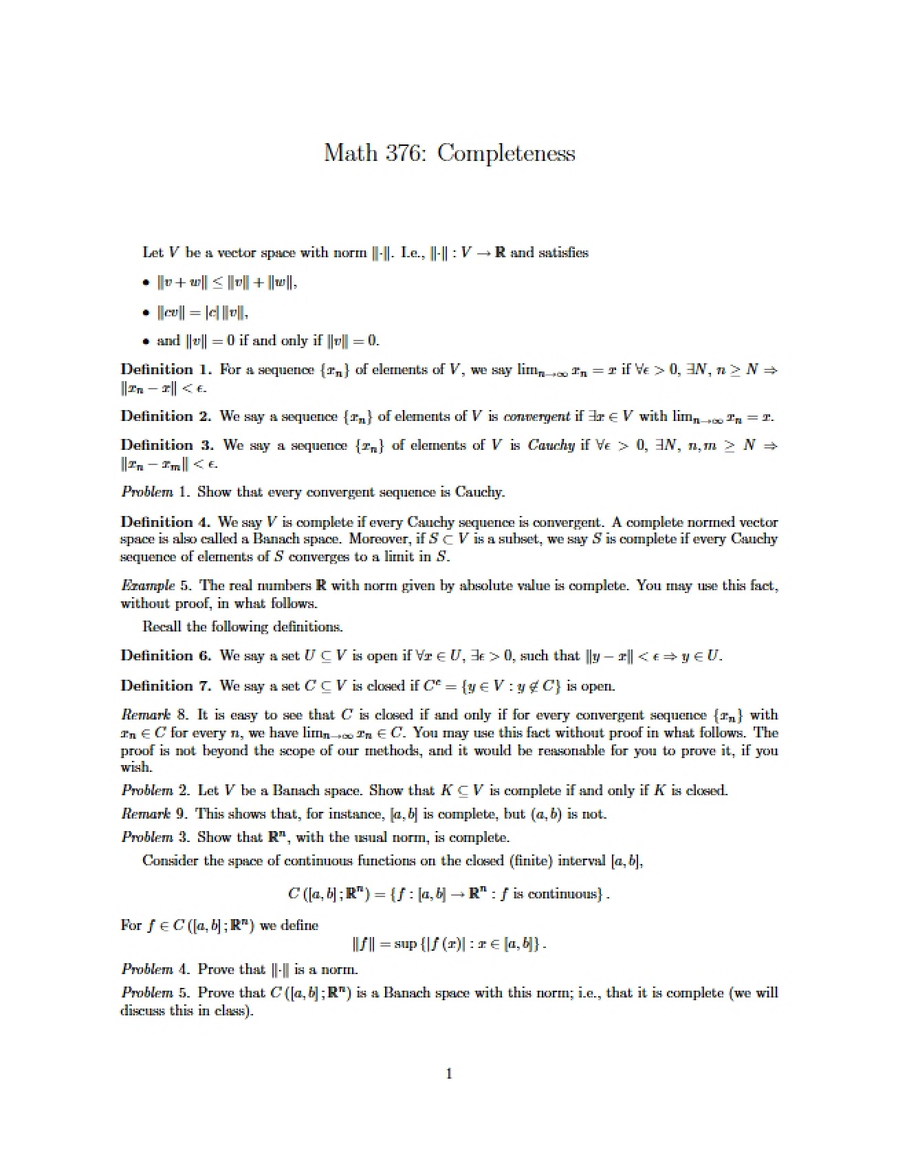 Completeness Concepts
