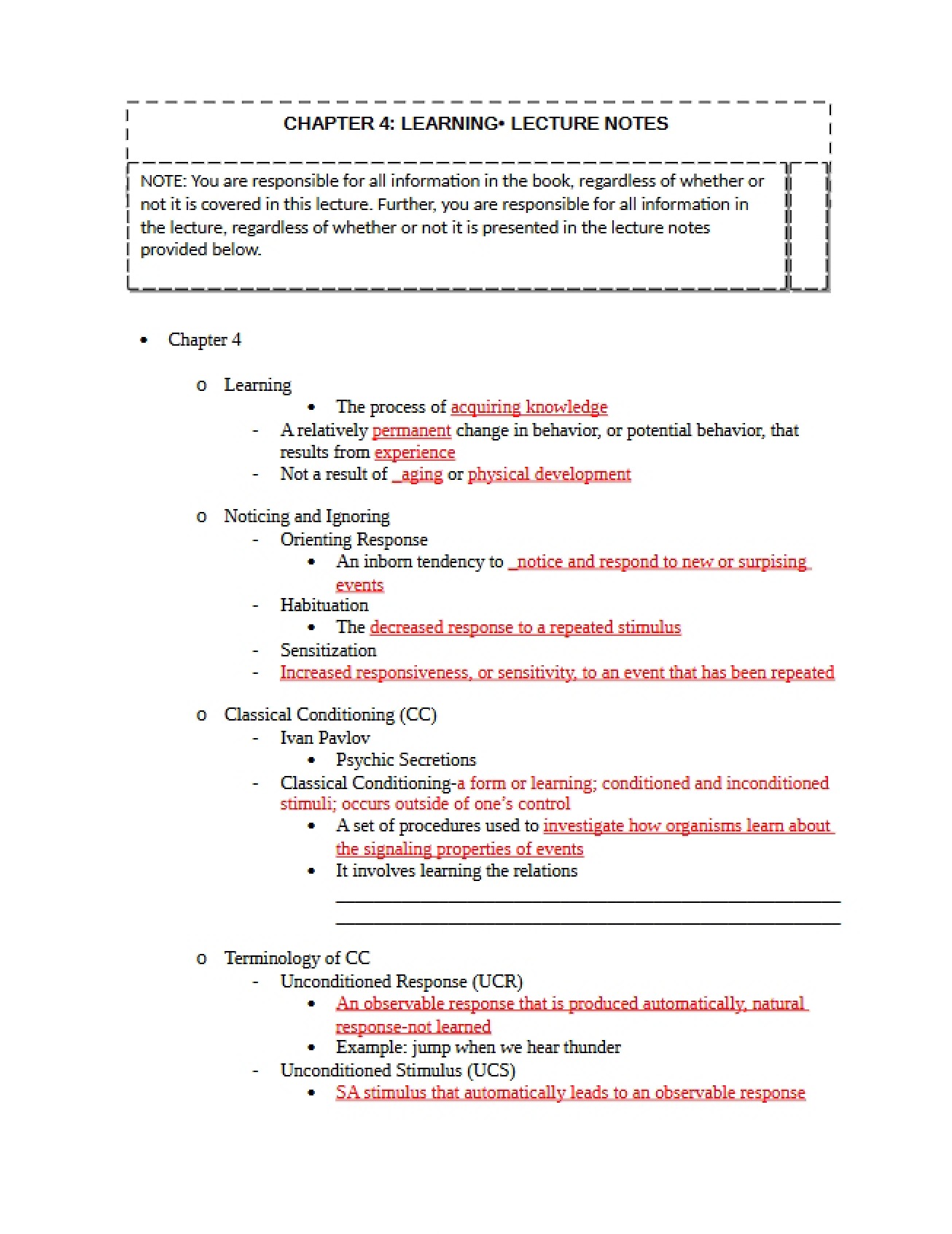 Edited Outline Chapter Four