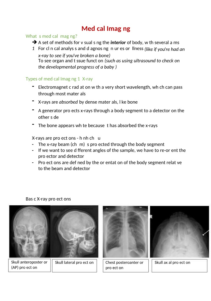 Explanation of Medical Imaging