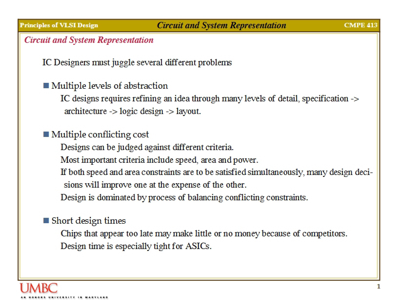 CMPE 413 Class Notes