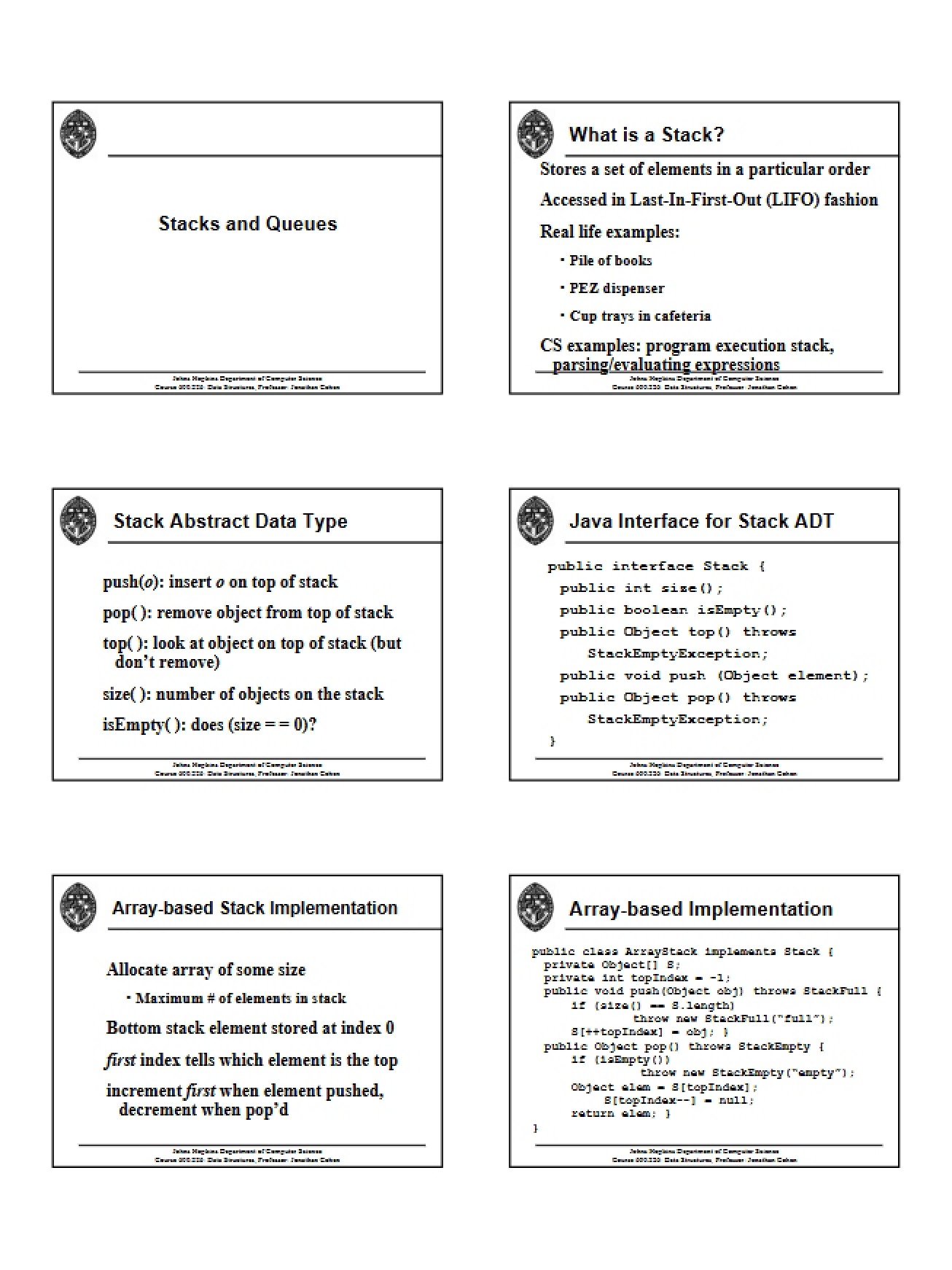 Queues and Stacks Data Structures
