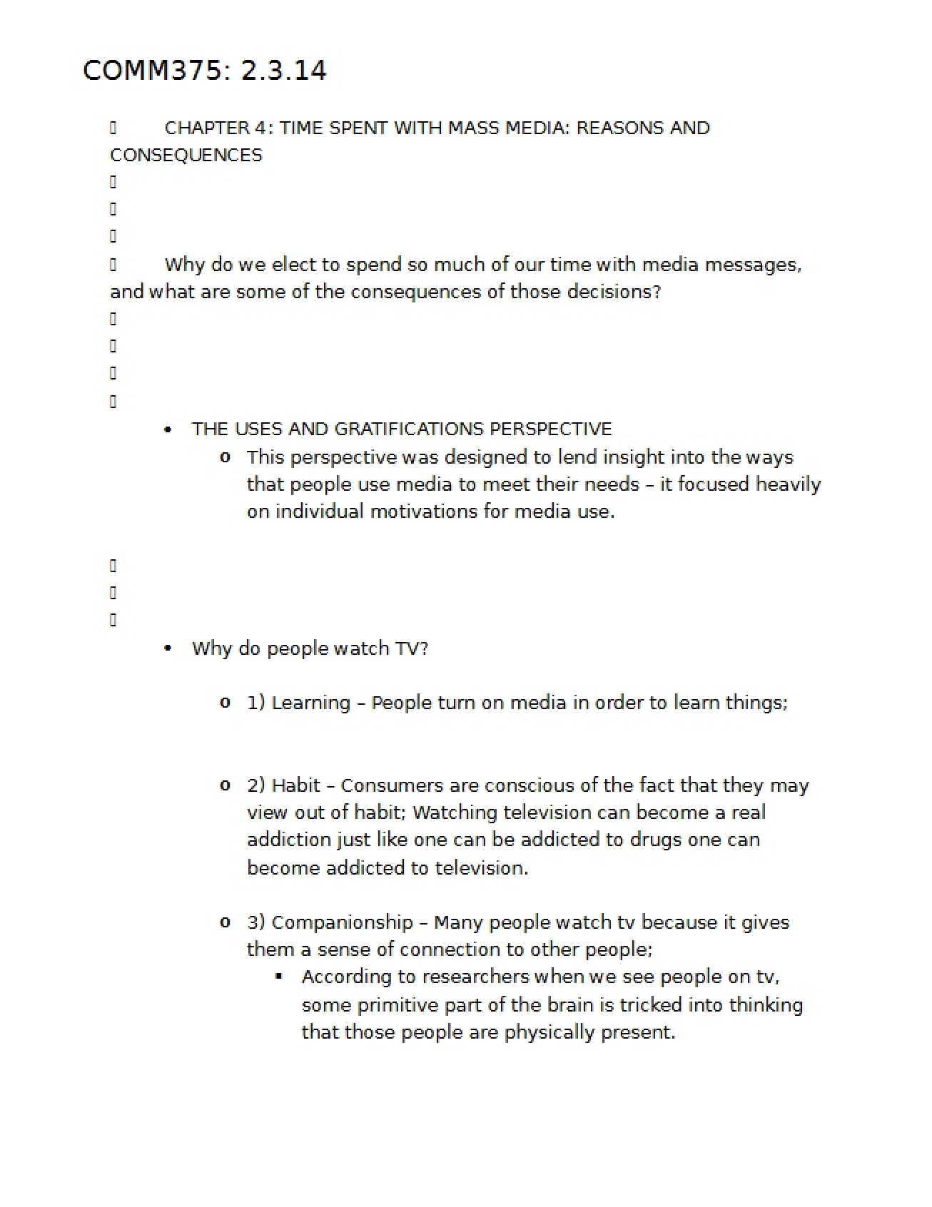Chapter 4 Reading Notes - MGMT 309