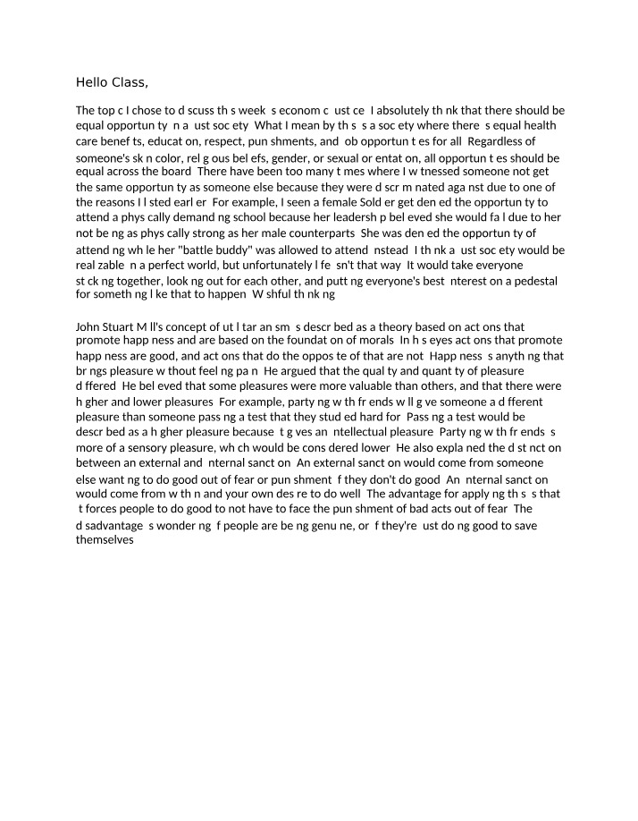 Utilitarianism and Economic Justice - Equal Opportunities for All