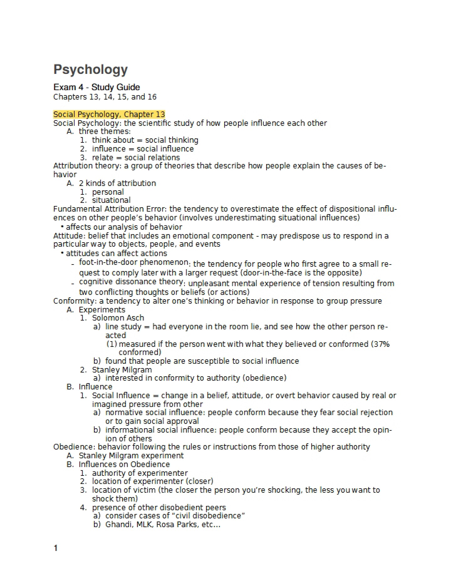 Guide for Exam 4
