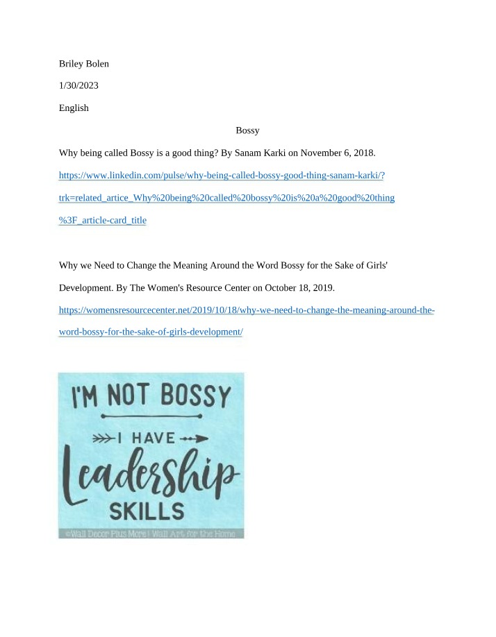 Why Being Bossy Can Empower Girls