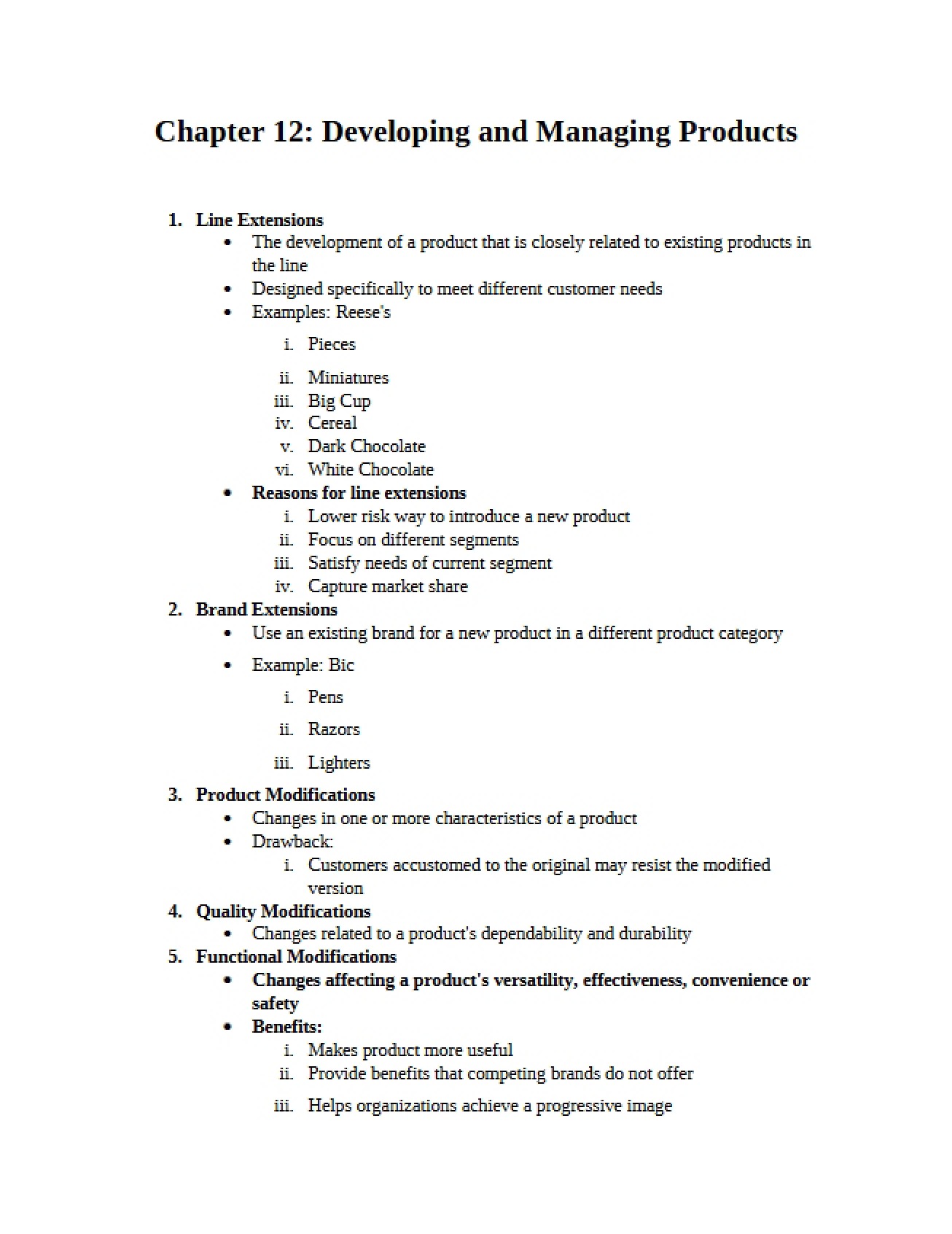 Chapter 12 Developing and Managing Products