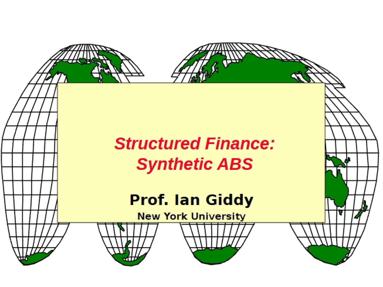 Synthetic ABS Structured Finance