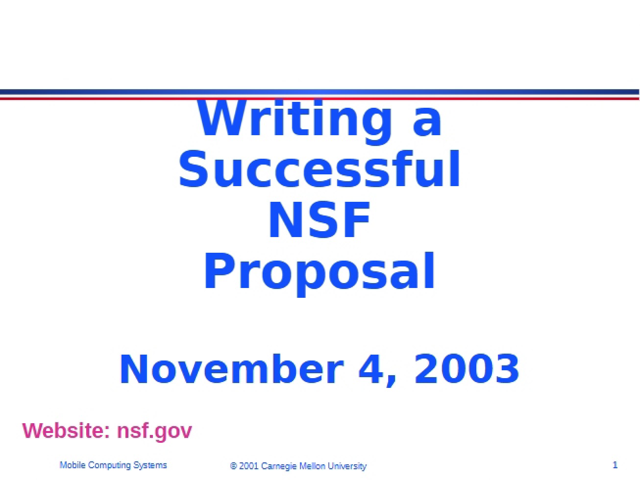 NSF Proposal Writing Guide