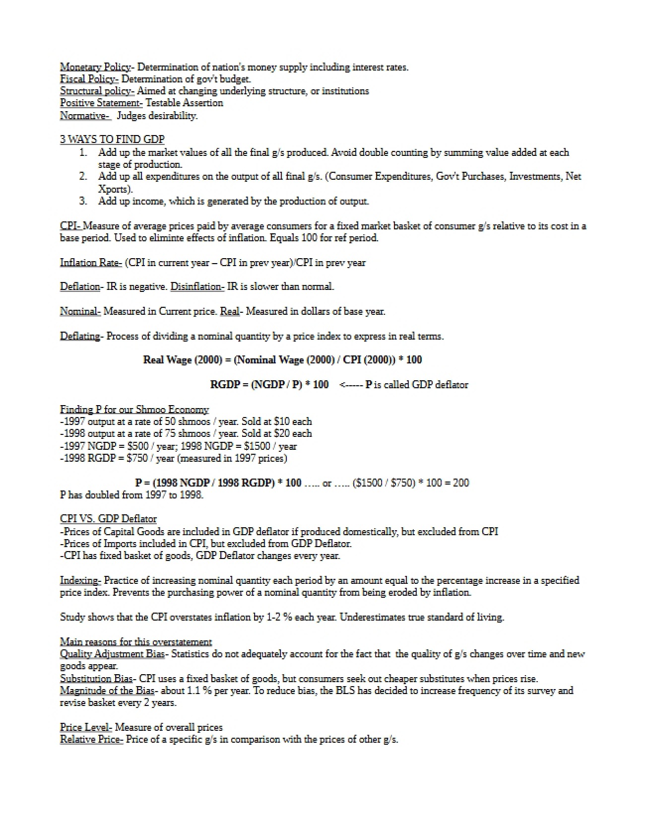 Macroeconomics Notes