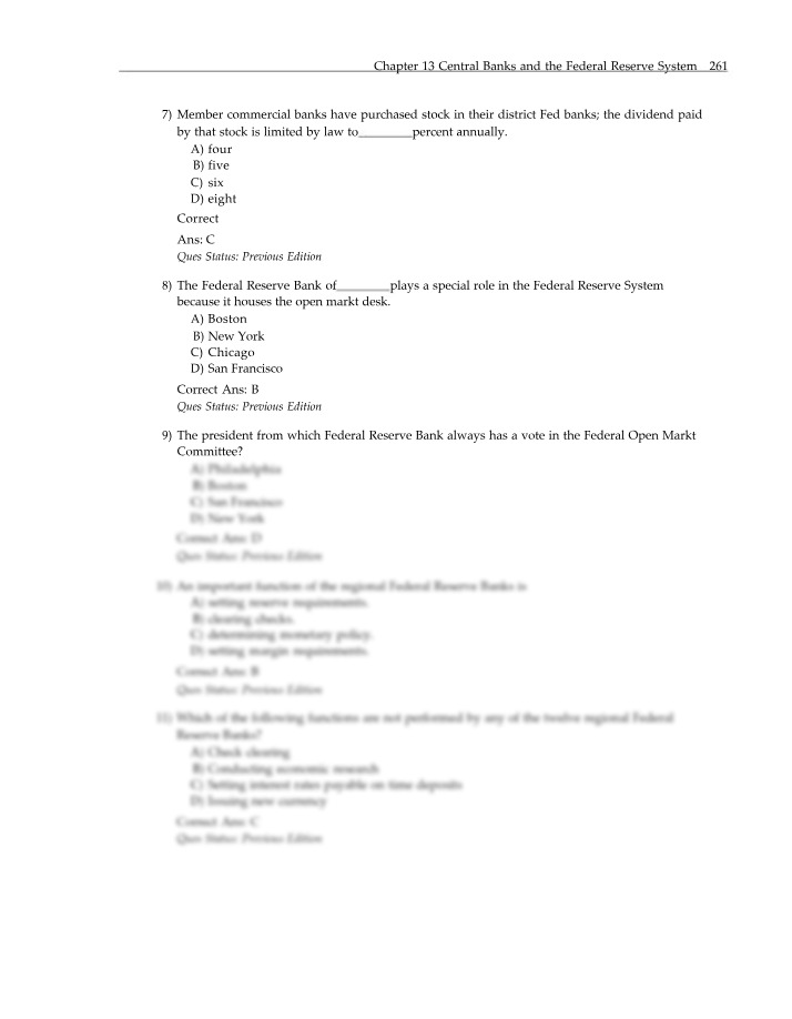 Test Bank - Economics of Money, Banking, and Financial Markets (9th Edition) 262