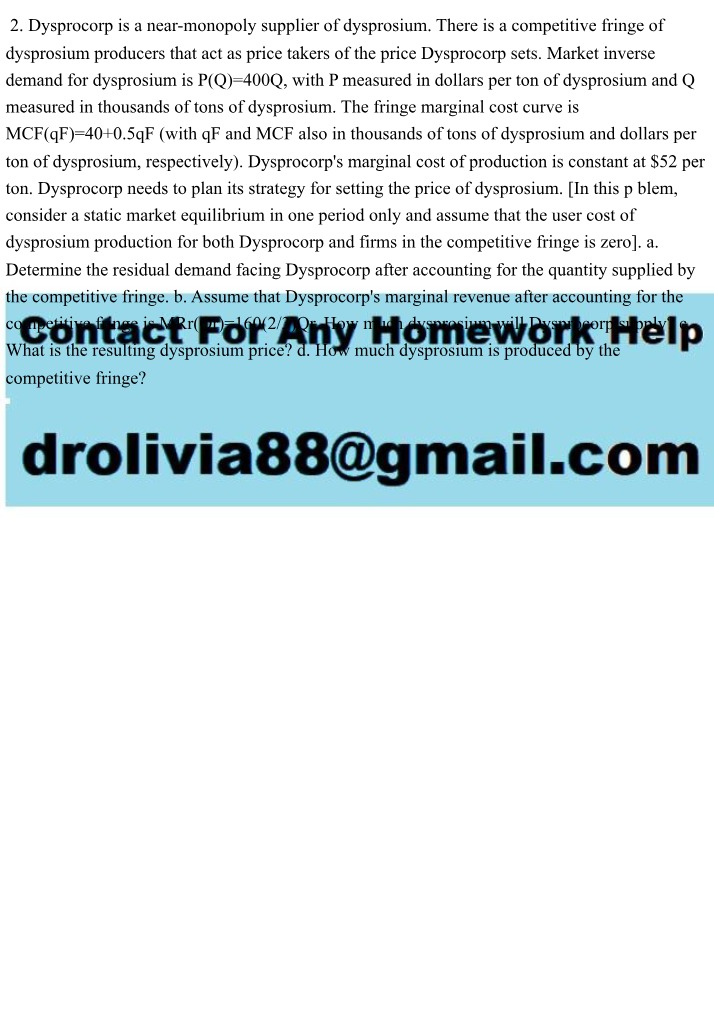 ECO30564 - Dysprocorp Market Analysis