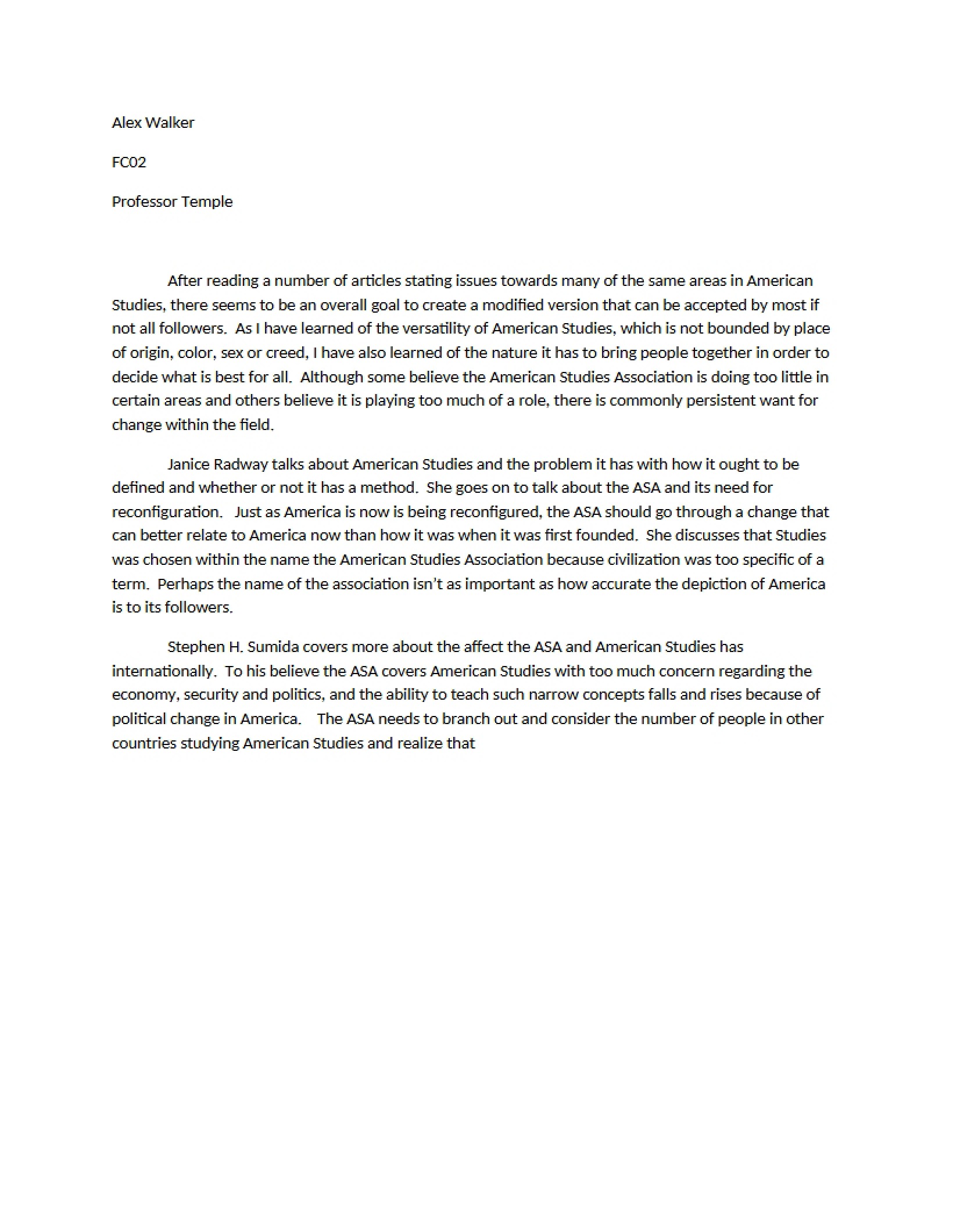 Written Essay