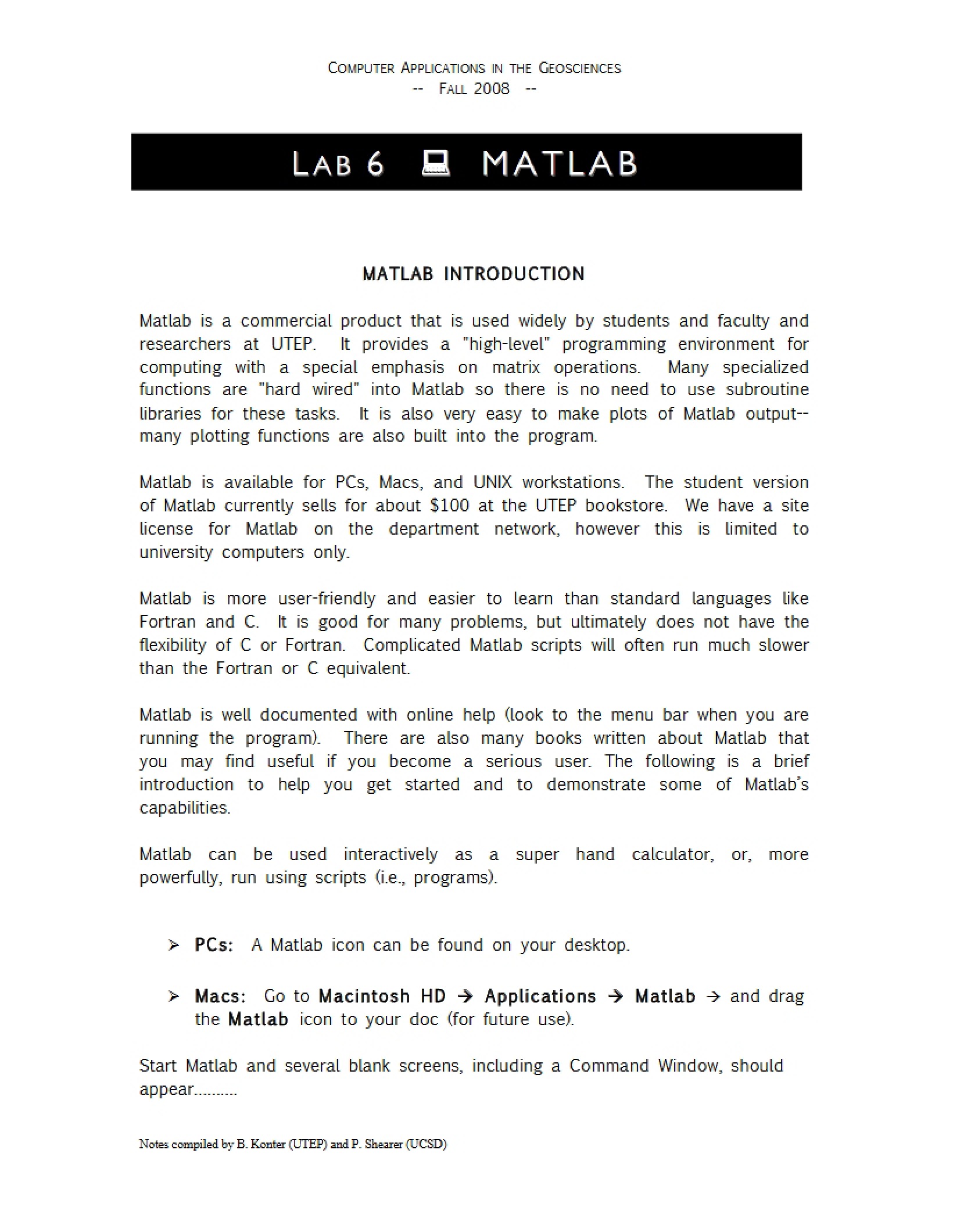 MATLAB Lab Six