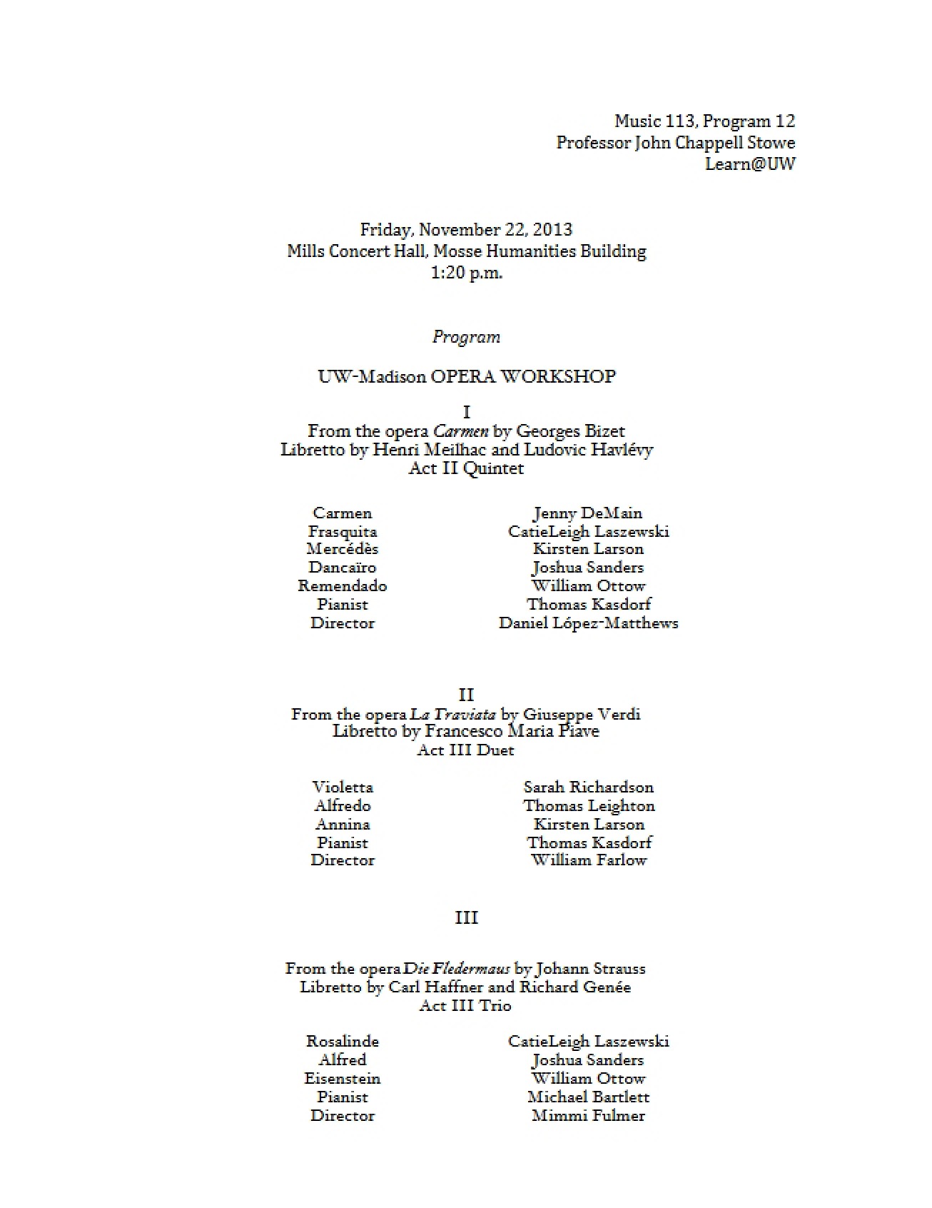 Program Number Thirteen
