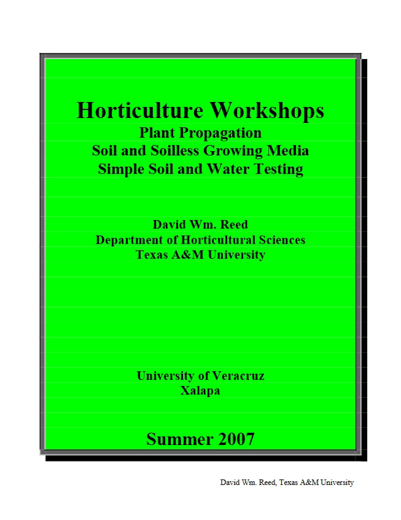 Workshop on Propagation, Soil, and Water