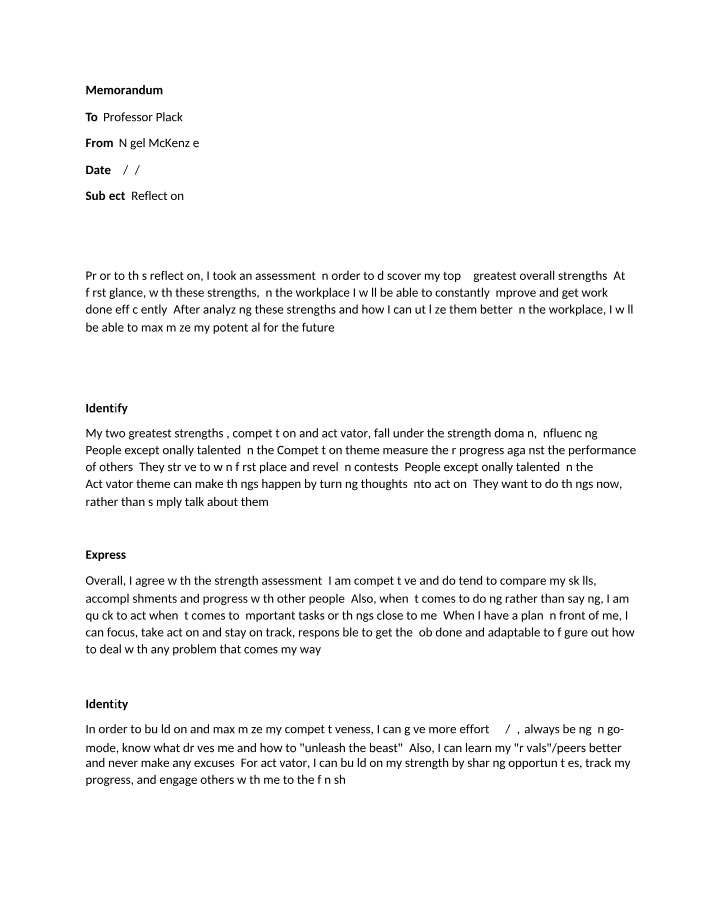 Maximizing Strengths - Workplace Success Reflection