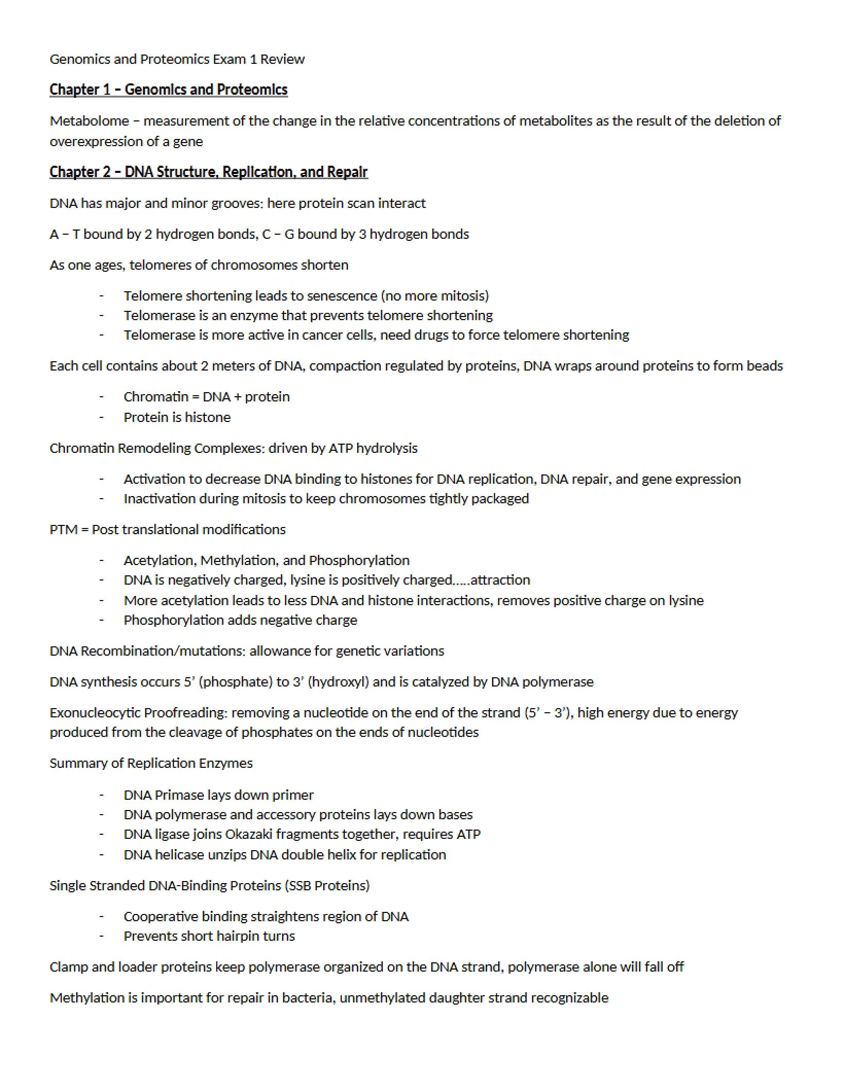 Proteomics and Genomics Chapter One