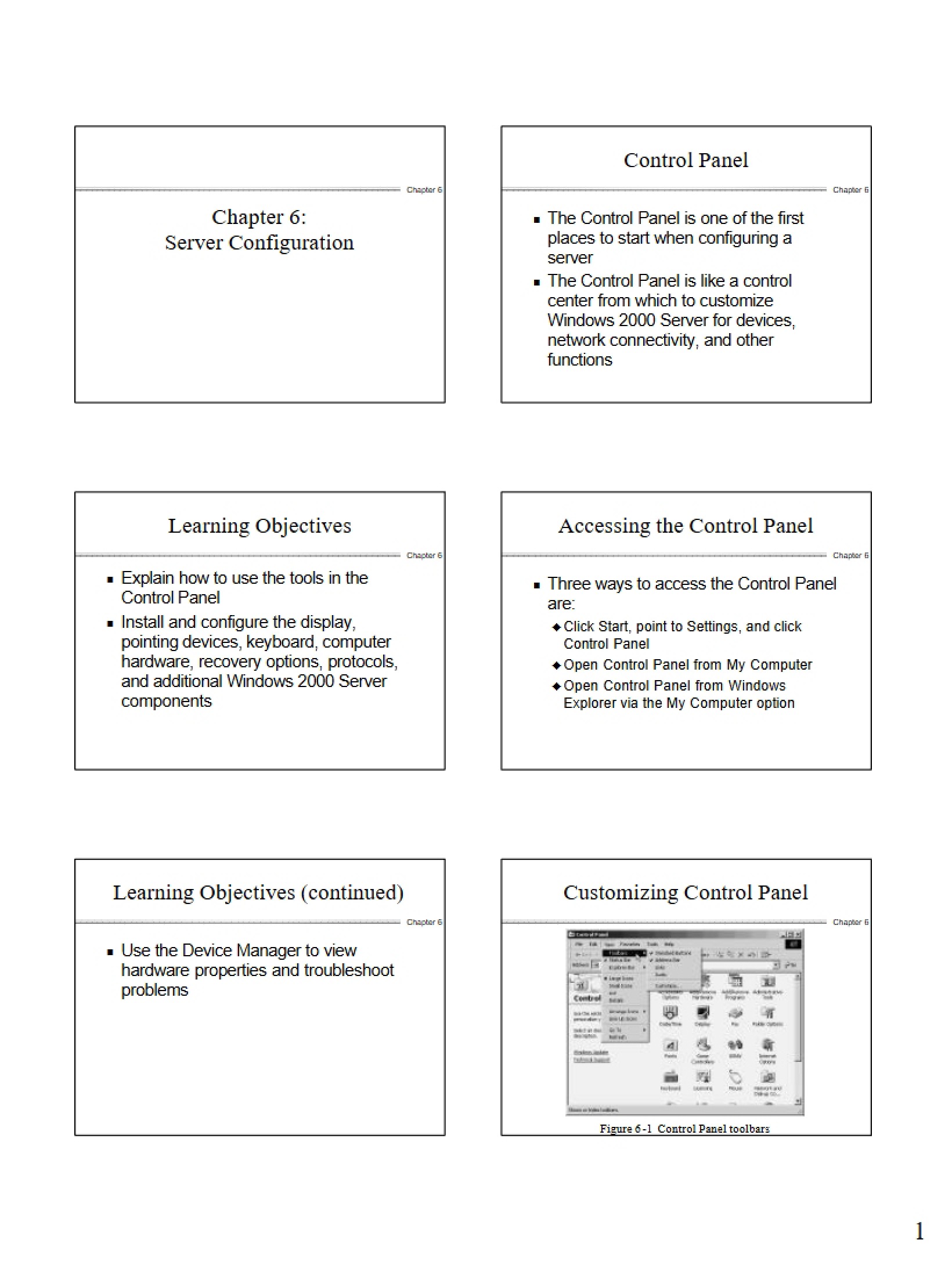 Server Configuration (Chapter 6)