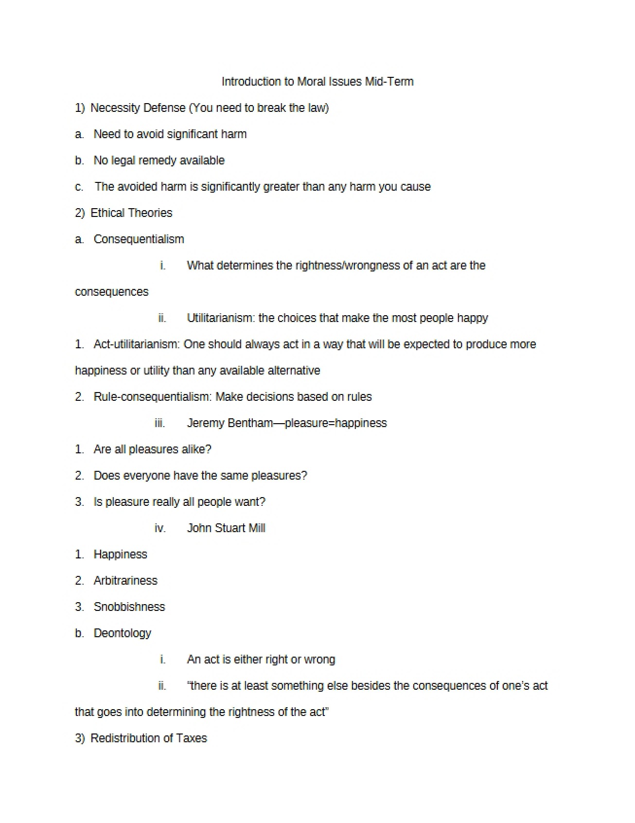 Midterm Assessment Moral Issues