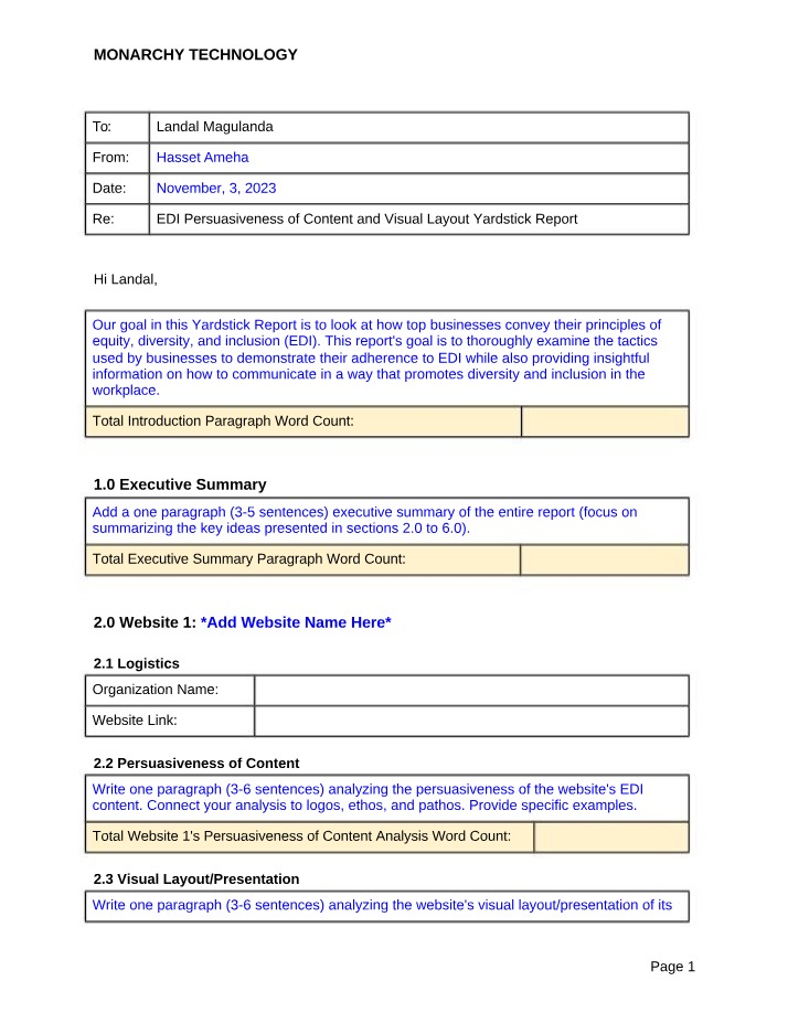 Yardstick Report - EDI Persuasiveness of Content and Visual Layout