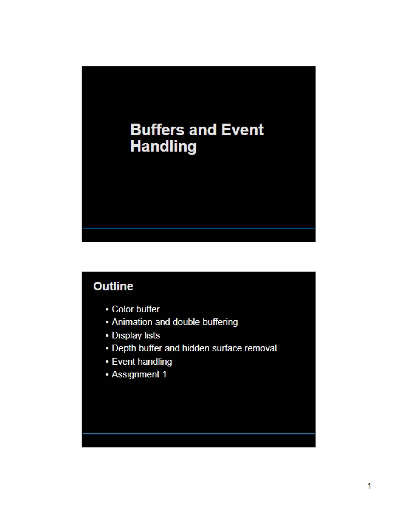 Event Handling and Buffers