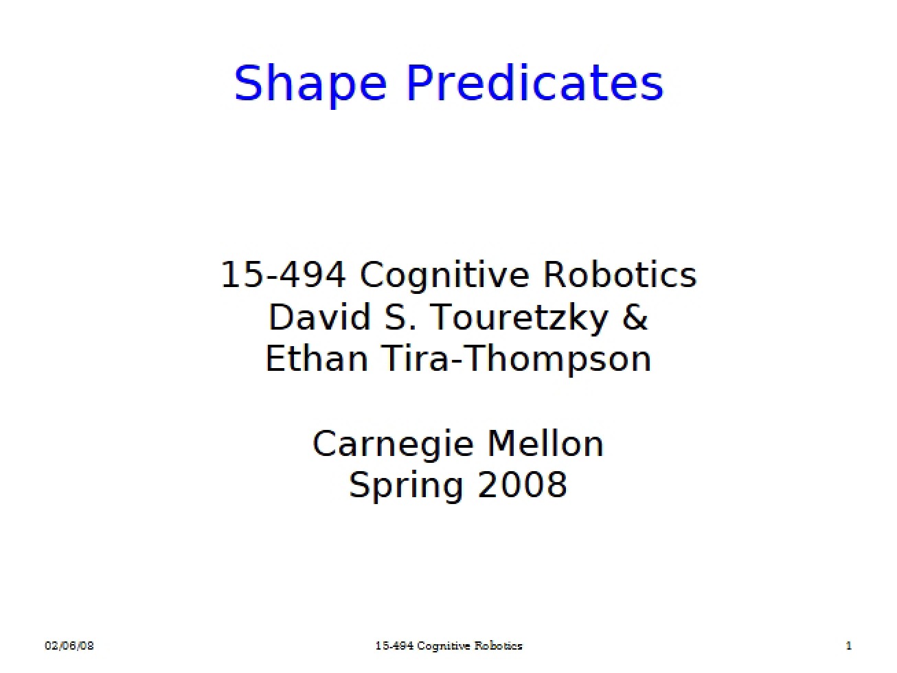 Predicates for Shapes