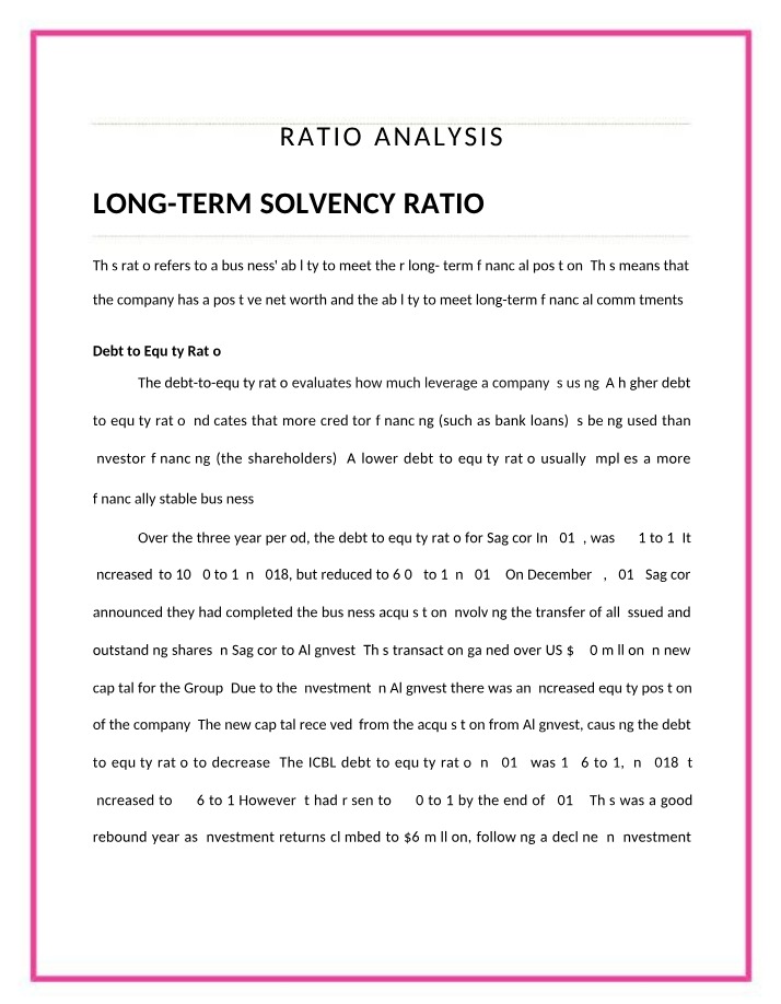 Long-Term Solvency Ratio - Assessing Business Financials