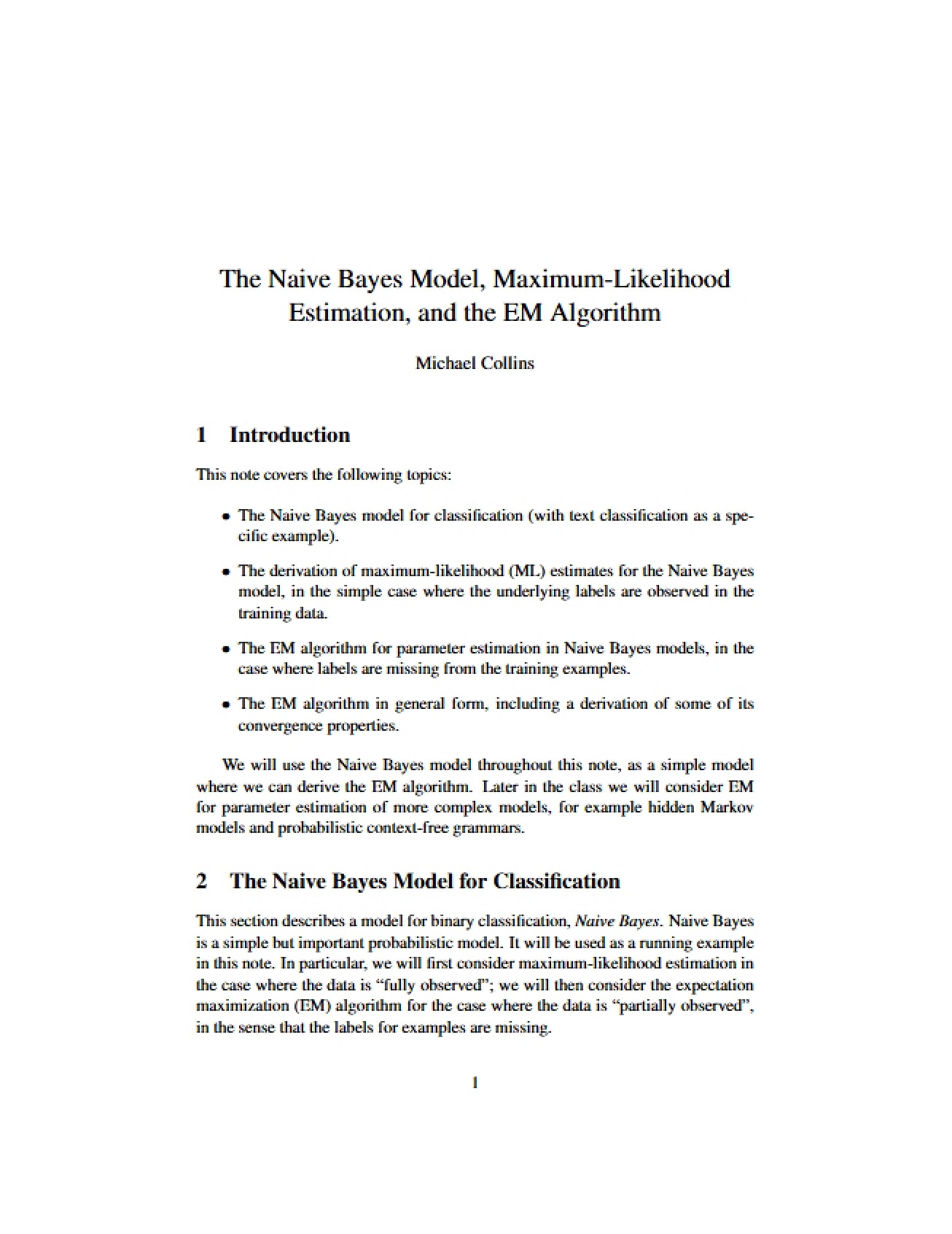 EM Algorithm, MLE, and Naive Bayes Model