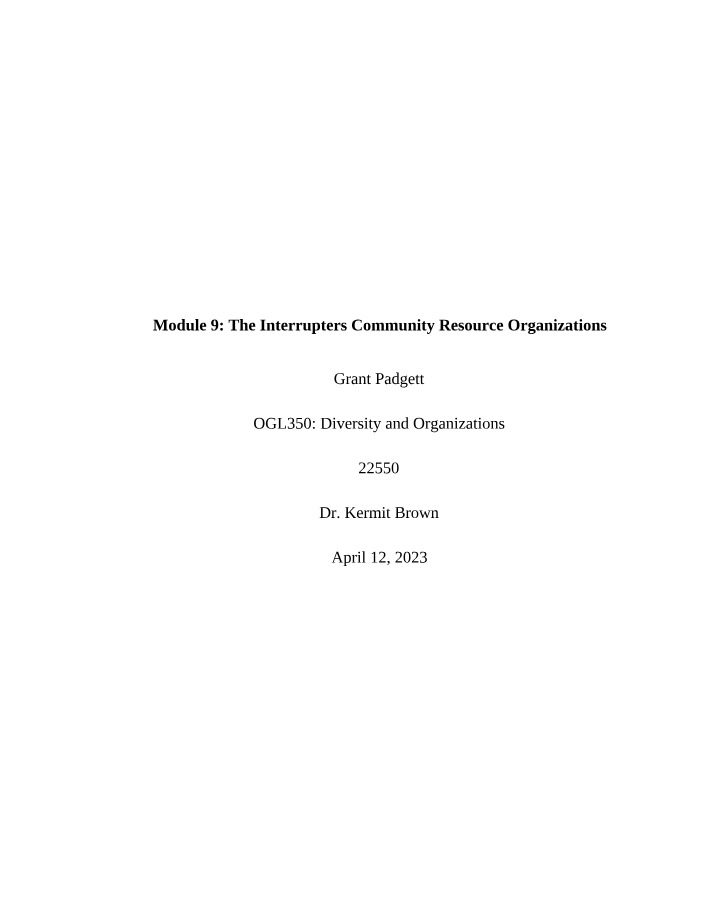 Notes for OGL 350 Module 9 Part 2