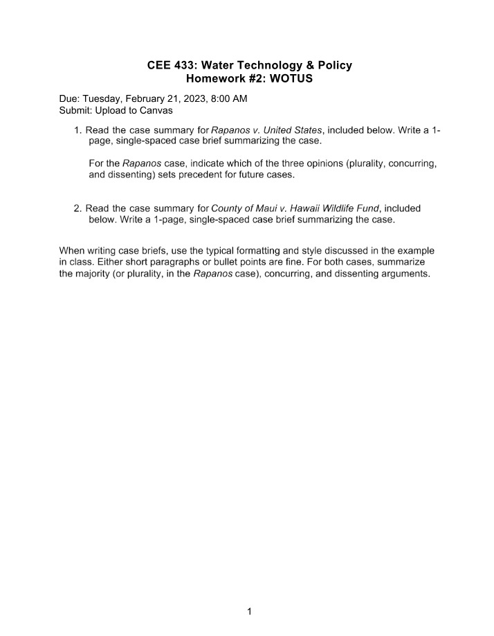 WOTUS - Water Technology & Policy Homework 2