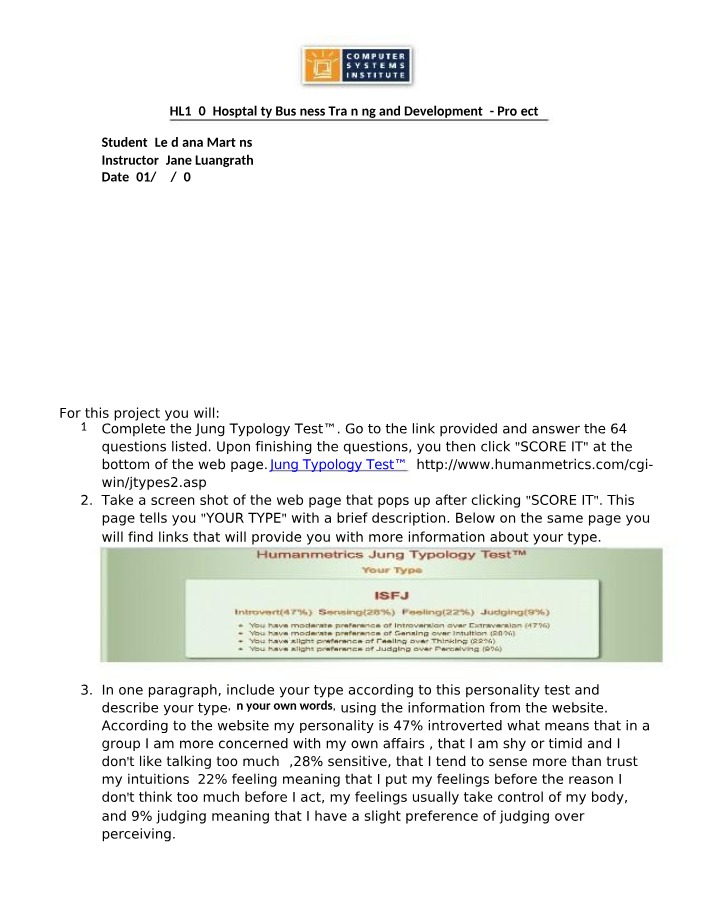 Project 4 - HL130 Hospitality Business Training and Development