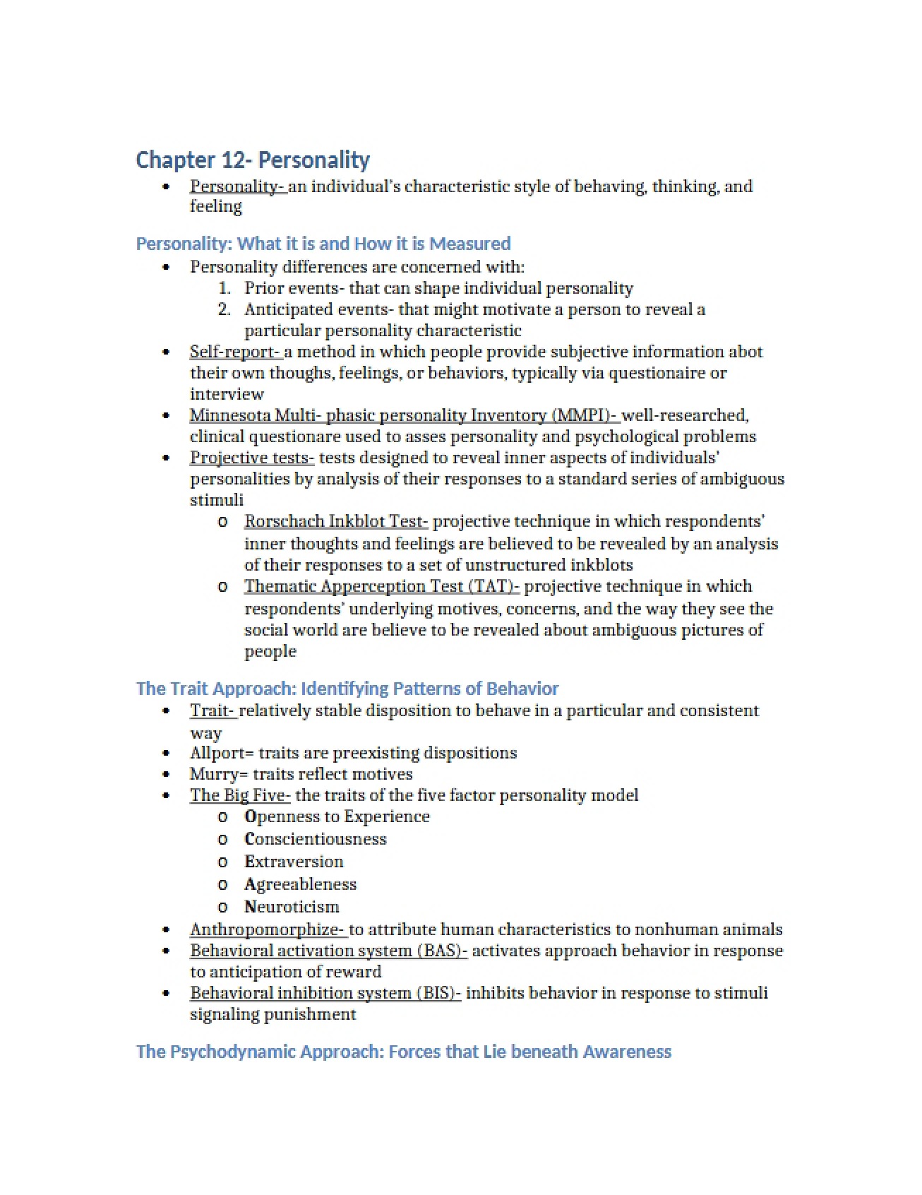 Chapter Twelve Mental Disorders