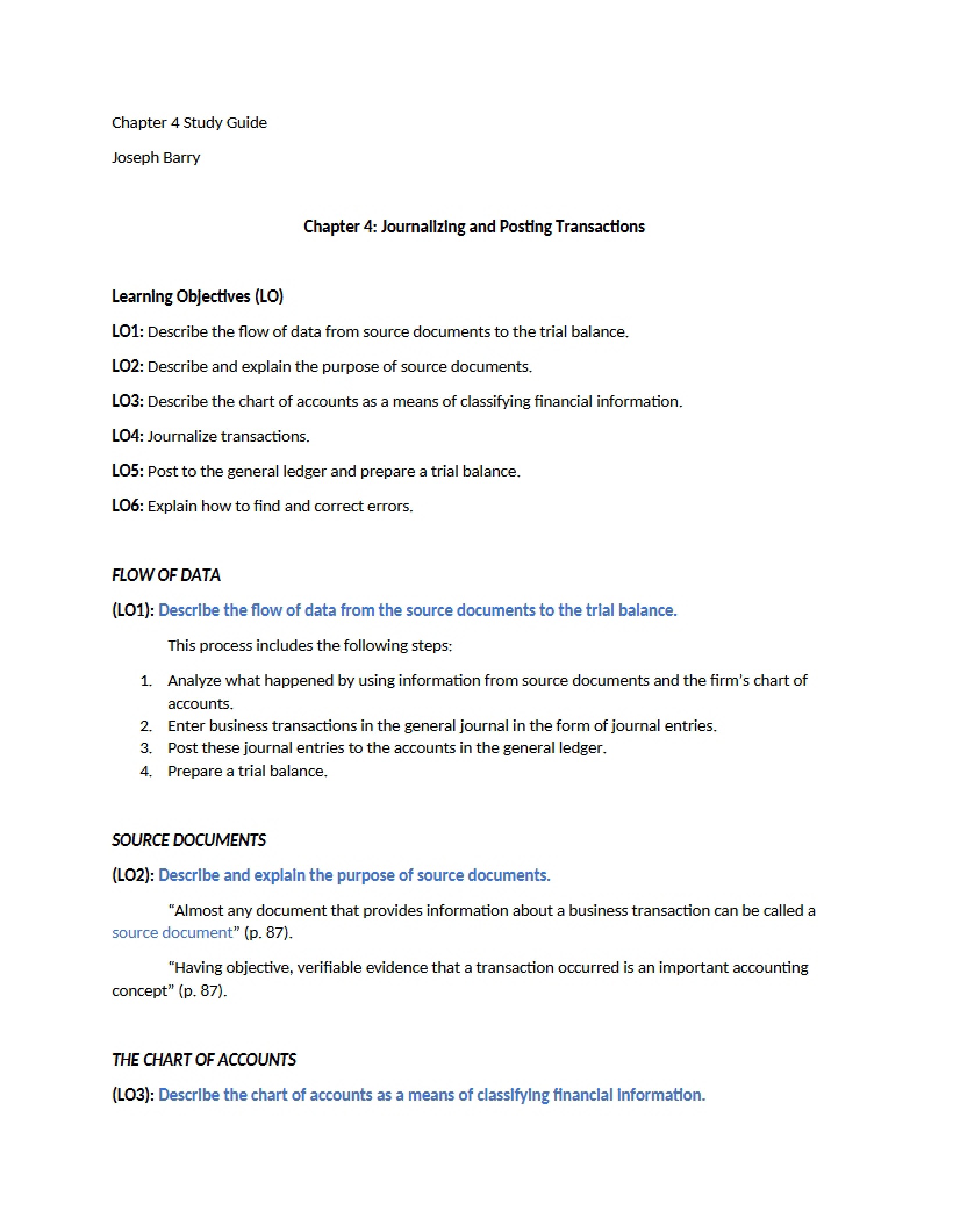 Journalizing and Posting Transactions Chapter Four