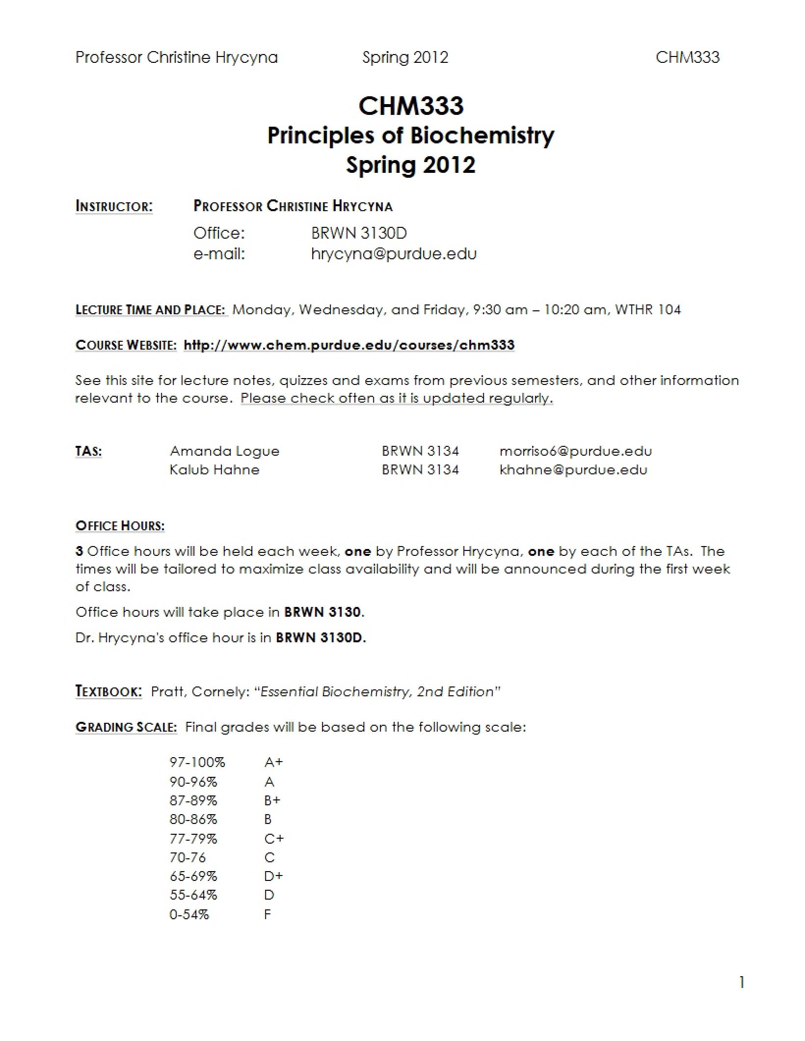 Course Syllabus